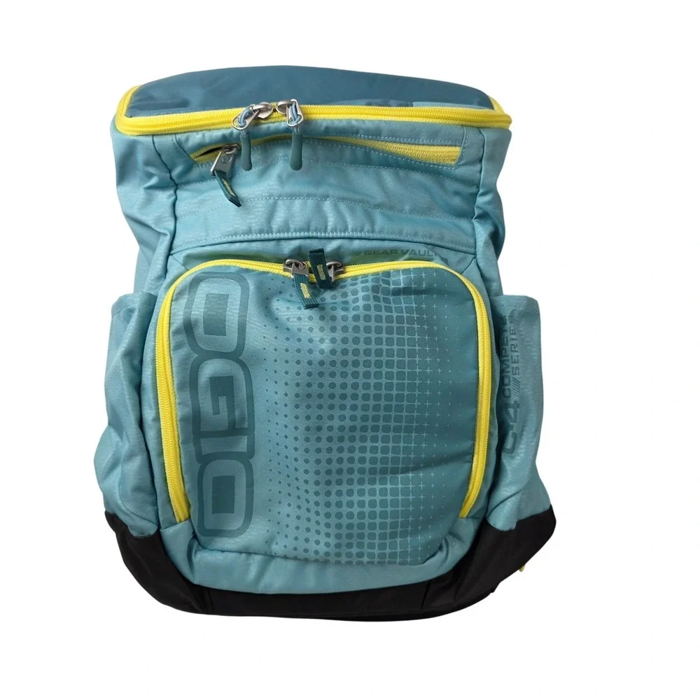 OGIO C4 Compete Series Gear Vault Backpack Teal Blue Yellow Sport Utility Bag